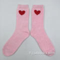 Chaussettes de fils de fond rose